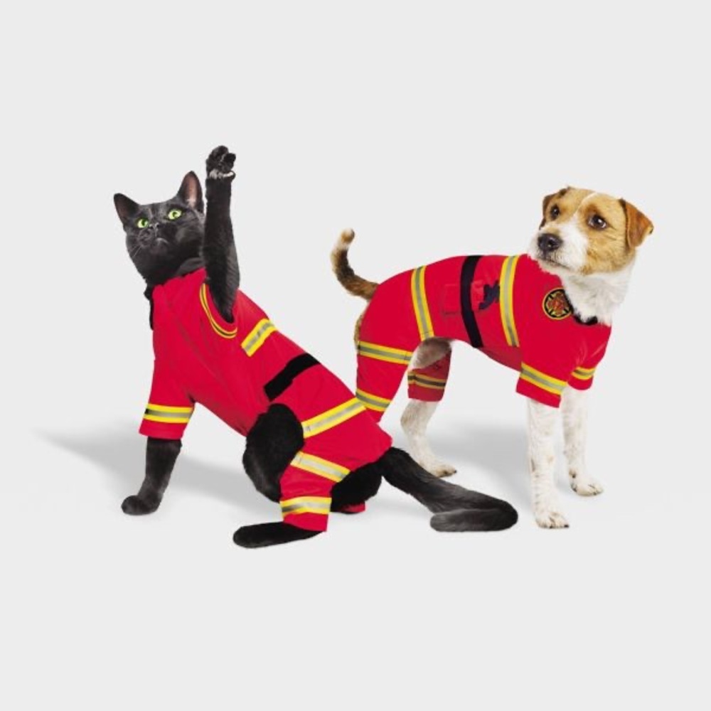 Halloween Full Body Firefighter Dog and Cat Costume - Hyde & EEK! Boutique